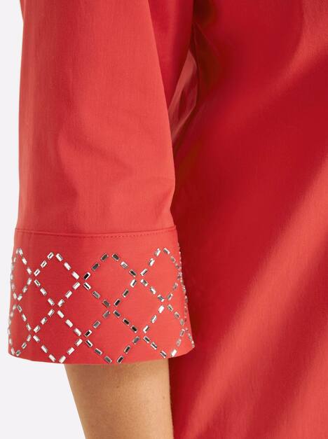 3/4-Arm-Bluse 3/4-Arm Hemdkragen