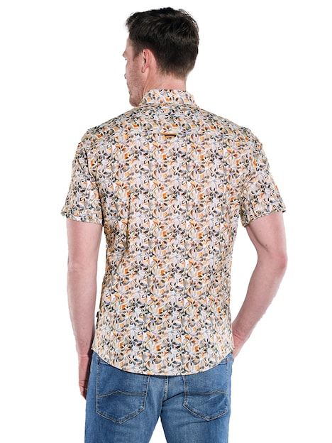 Herren Kurzarm-Hemd gemustert , Orange