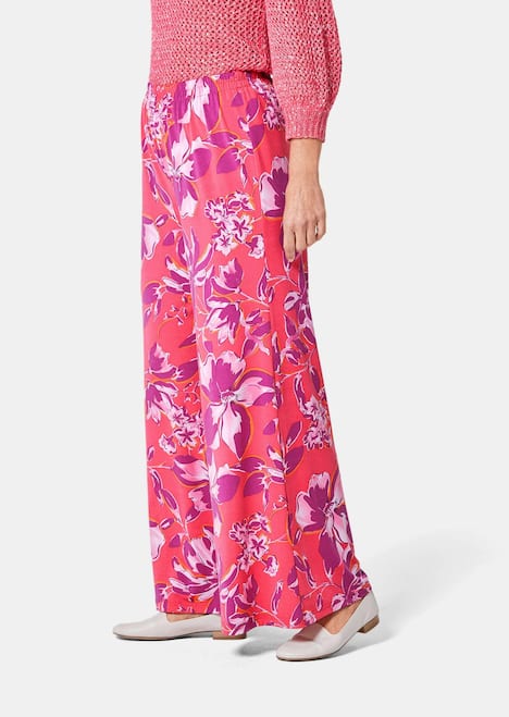 GOLDNER Palazzo-broek Palazzobroek met zomerse print