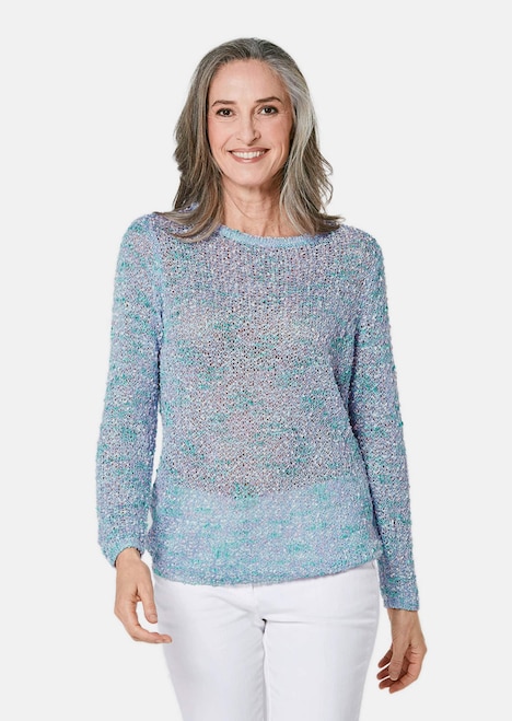 Effektvoller locker gestrickter Bändchengarnpullover