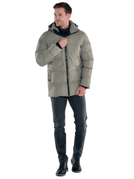 engbers Herren Steppjacke mit abnehmbarer Kapuze , Braunbeige