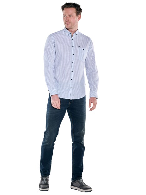 Herren Hemd gemustert , Brilliantblau