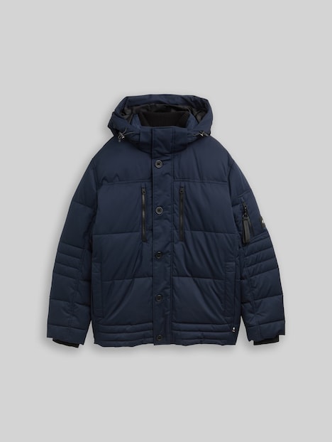 Pufferjacke mit abnehmbarer Kapuze