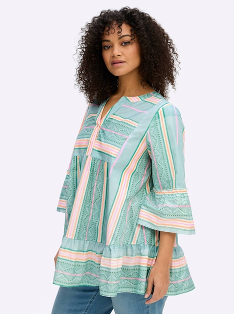 Tunika 3/4-Arm Ohne Kragen