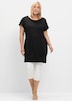 Longshirt Kurzarm Uni Ohne Kragen