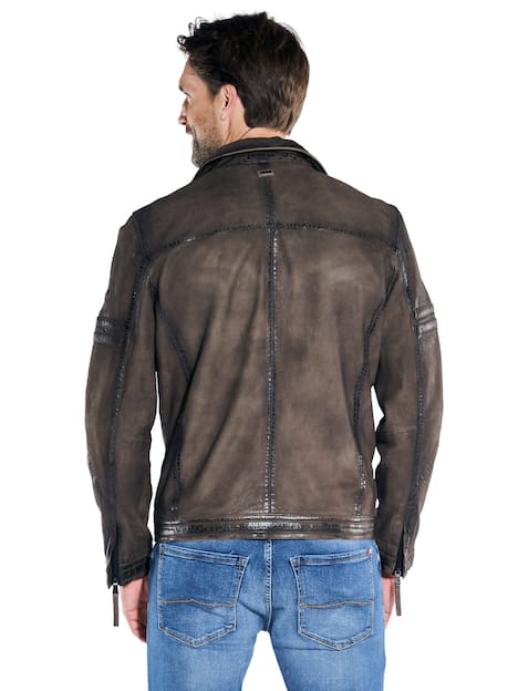 engbers Herren Lederjacke aus Nubuk-Leder , Braun