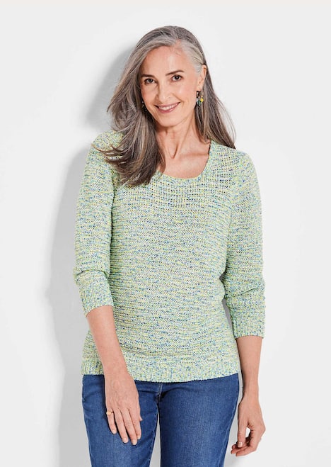 Pullover Strickoberteil mit Multicolor-Effekt