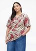 Strukturierte Viskosemix-Bluse mit All-over-Print