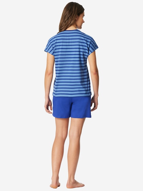 Schiesser Damen Pyjama Casual Essentials aqua
