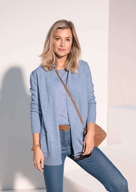 Eleganter, offener Merino-Cardigan