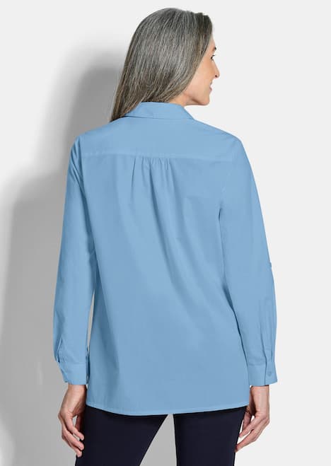 Baumwollbluse mit Hemdkragen
