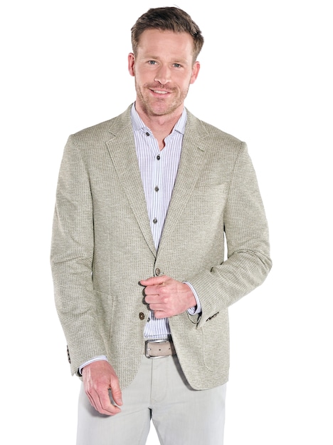 Herren Sakko in Waffeloptik made in Europe , Khaki