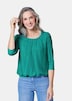 Chiffon-Shirt mit 3/4-Arm, Rundhals