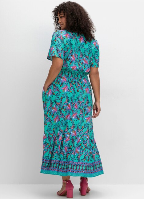 Maxikleid Kurzarm Ohne Kragen