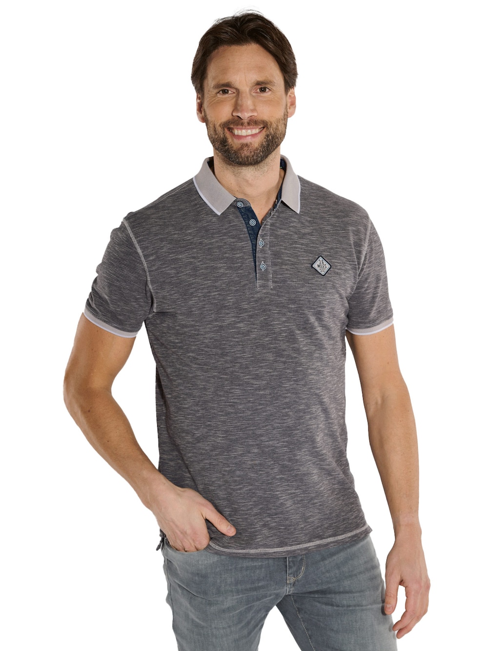 T-Shirt mit Polo-Kragen