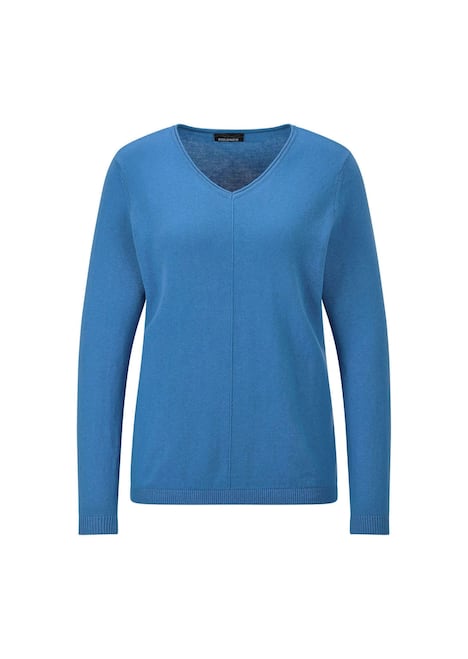 Baumwollpullover mit V-Ausschnitt