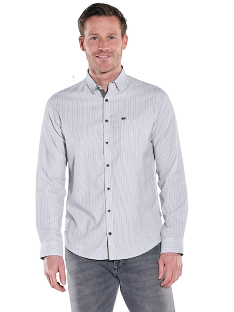 Herren Hemd gemustert , Reinweiss