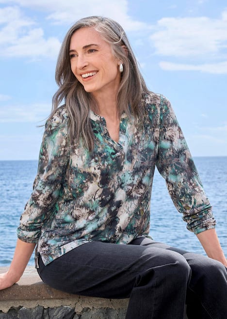 Elegantes Blusenshirt mit V-Ausschnitt