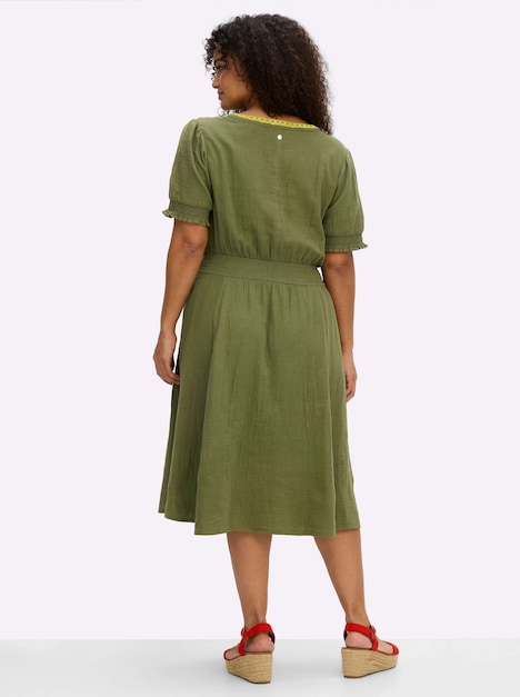 Kleid Kurzarm Ohne Kragen