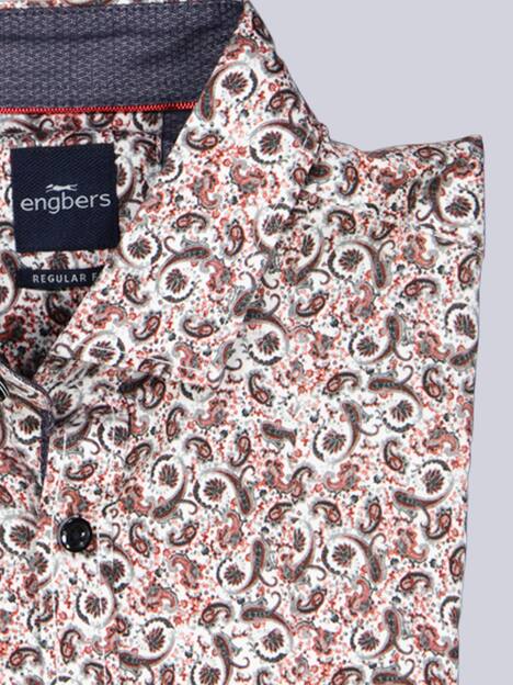 engbers Herren Langarm-Hemd gemustert , Rot