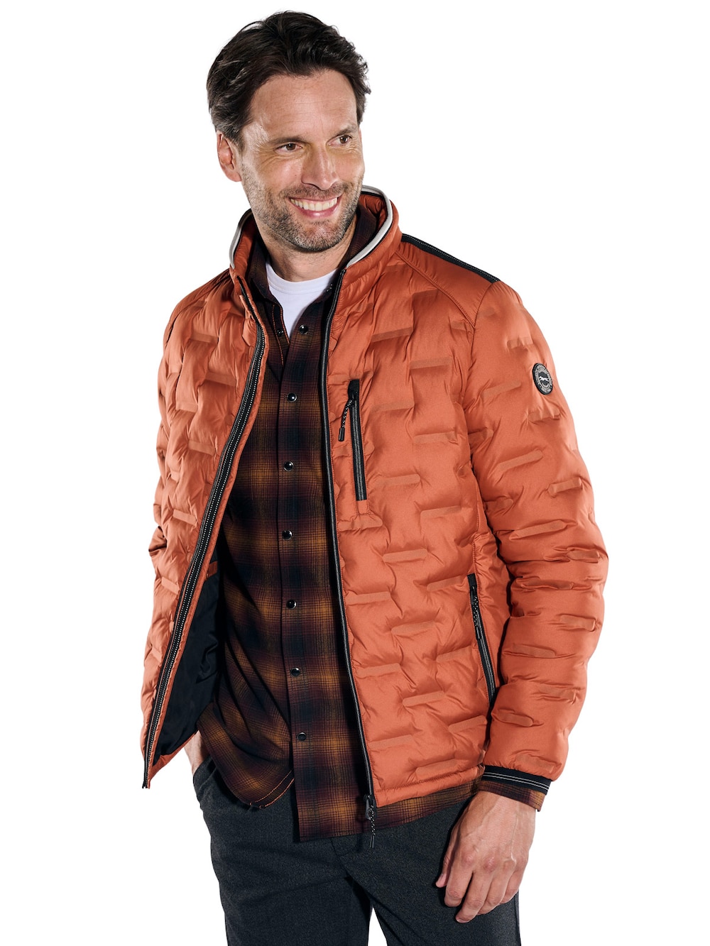 Herren Steppjacke , Rostorange
