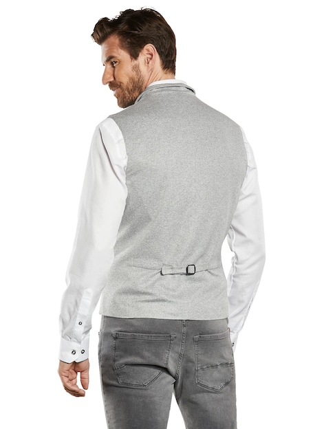 Herren Sakko-Weste mit Zipper , Hellgrau