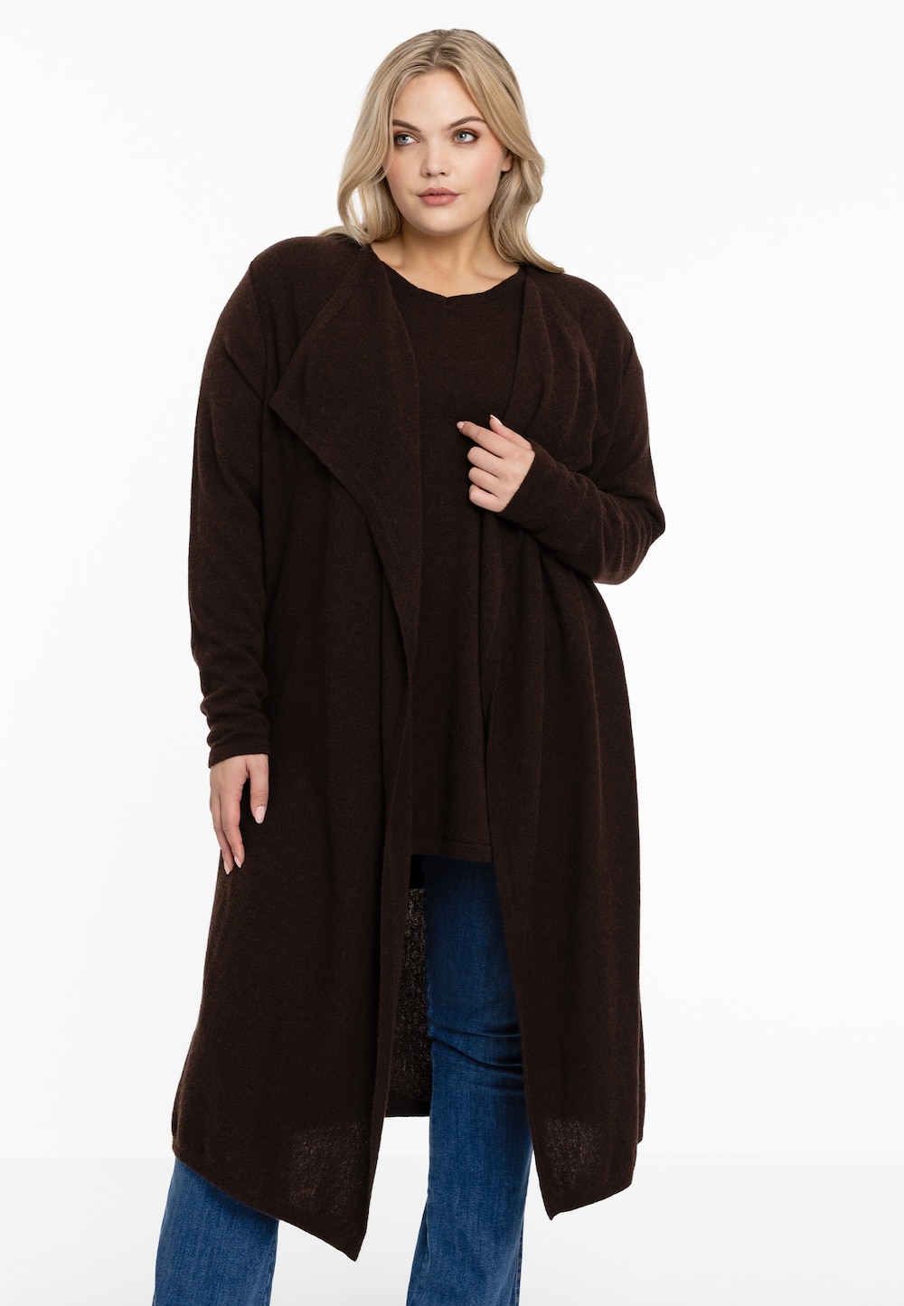 Strickjacke mit drapierter Front