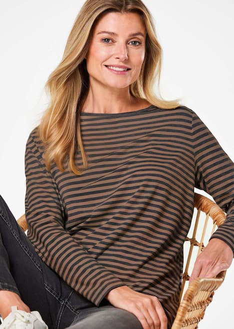 Ringelshirt mit U-Boot-Ausschnitt