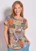 Luftige Viskosebluse mit Patch-Print