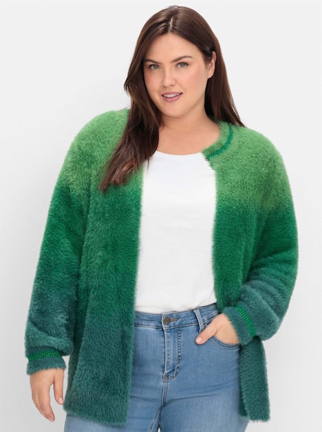 Strickjacke Langarm Farbverlauf Ohne Kragen