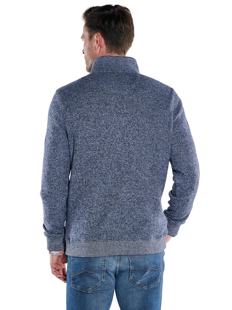 engbers Herren Sweatshirt mit Stehkragen , Mittelblau