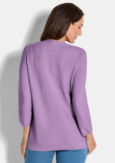 Eleganter Baumwollpullover, Halbarm