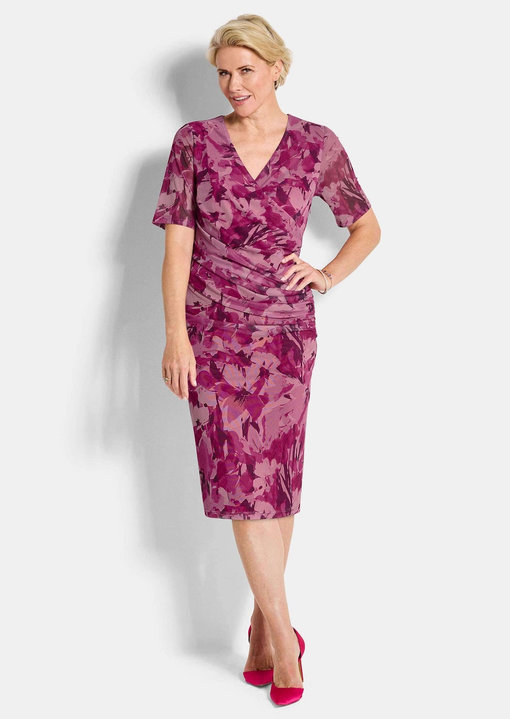 Wickelkleid mit Blumenmuster