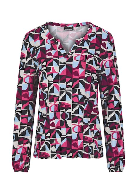 GOLDNER Gedessineerd shirt Jersey shirt in elegante blouselook