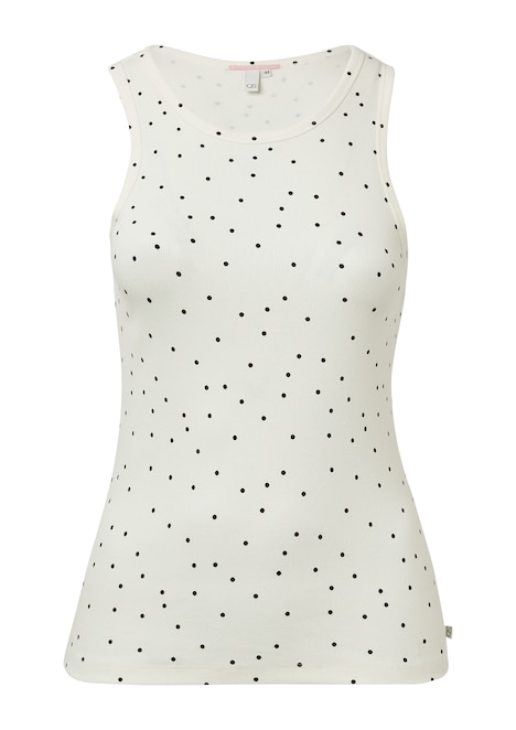 Geripptes Tanktop mit All-over-Print