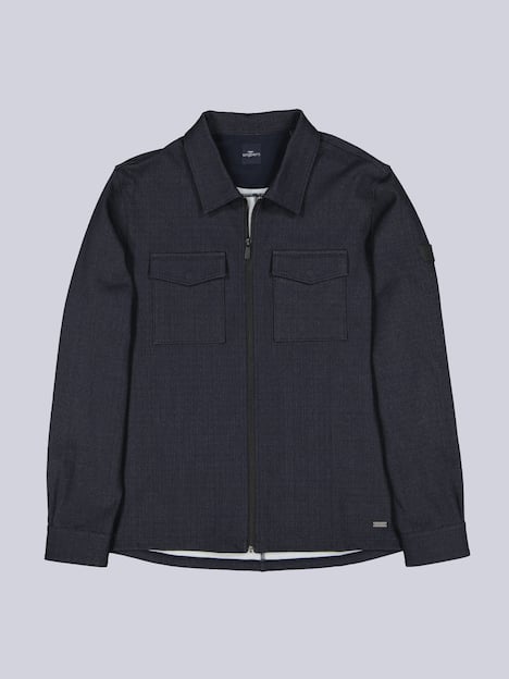 engbers Herren Overshirt mit Reißverschluss , Saphirblau