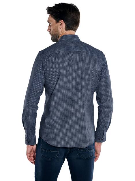 engbers Herren Langarm-Hemd gemustert , Saphirblau
