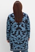 Longstrickjacke Langarm Jacquard Mehrfarbig Schalkragen