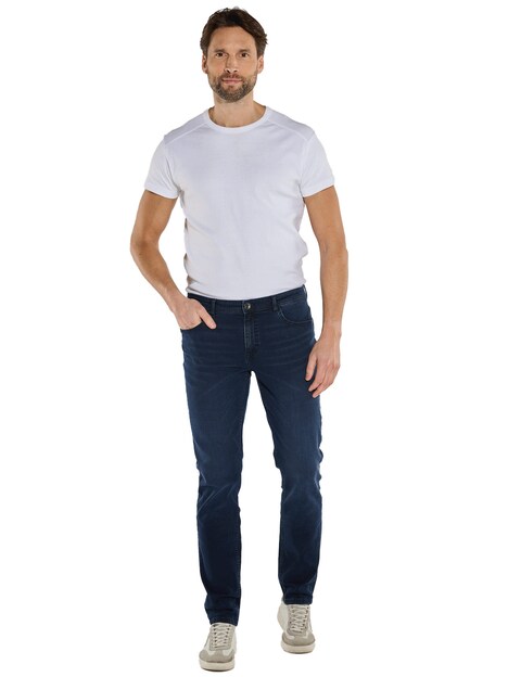 Herren Super-Stretch-Jeans slim fit , Indigoblau