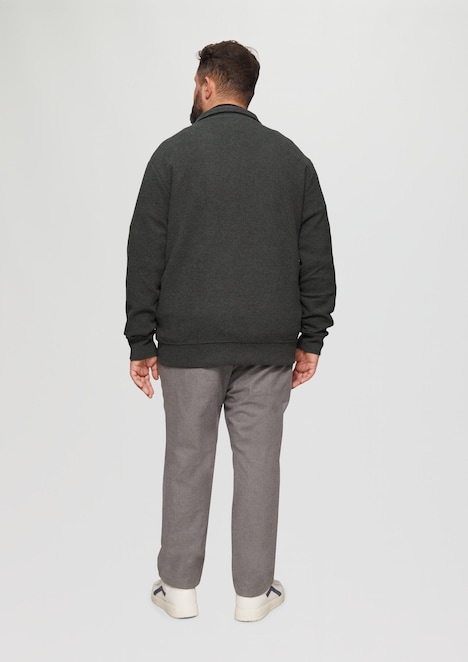 Sweatjacke aus Jacquard in Strick-Optik
