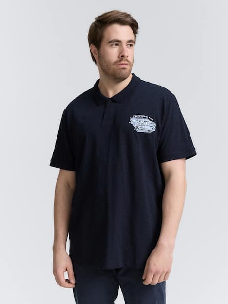 Tom Tailor Men PLUS Poloshirts Plus Size - Poloshirt aus Baumwolle mit Print