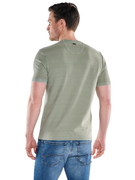 Herren Strukturiertes T-Shirt im Streifendesign , Gruen