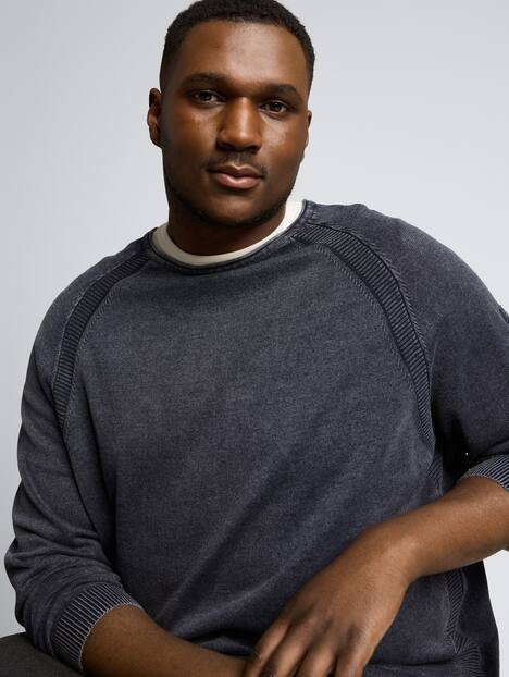 Tom Tailor Men PLUS Pullover & Strickjacken Plus Size - Strickpullover aus Baumwolle