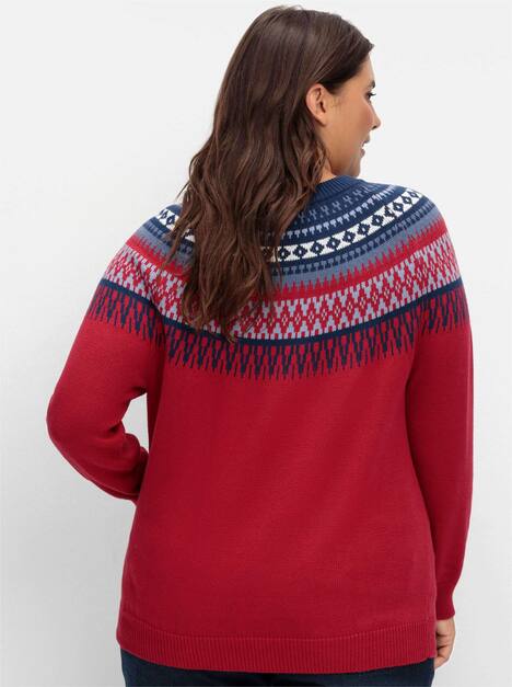 Pullover Langarm Jacquard Sonstiges Muster Ohne Kragen