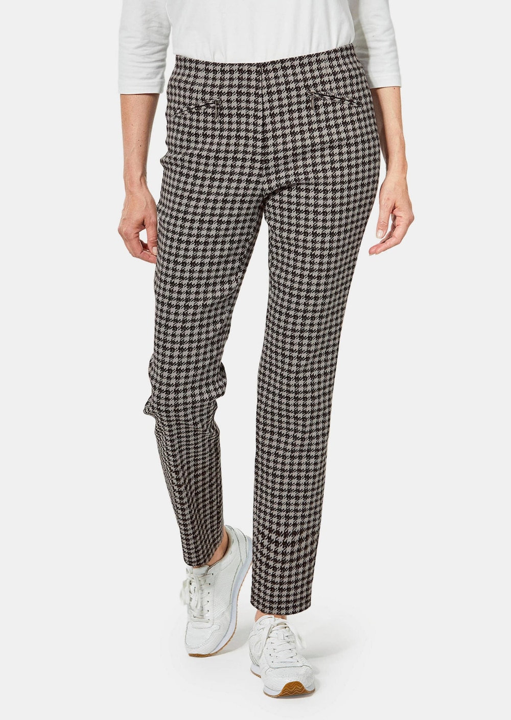 GOLDNER Broek Elastische broek met tijdloze pied-de-poule