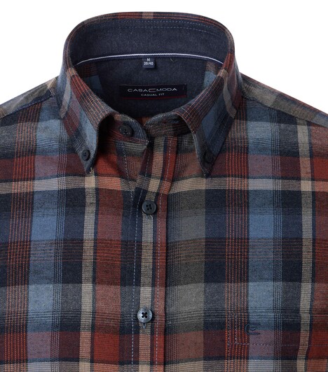 Flanellhemd kariert Casual Fit