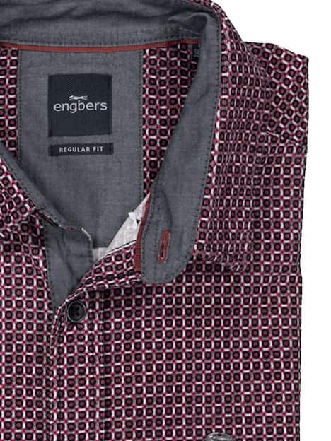 engbers Herren Langarm-Hemd aus Baby-Cord , Dunkelrot