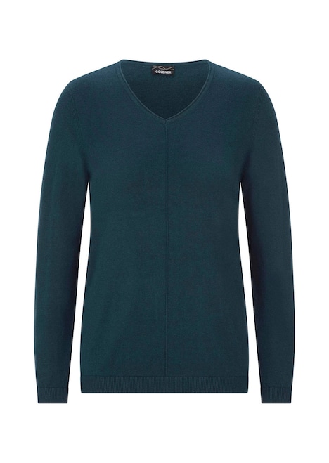 Baumwollpullover mit V-Ausschnitt