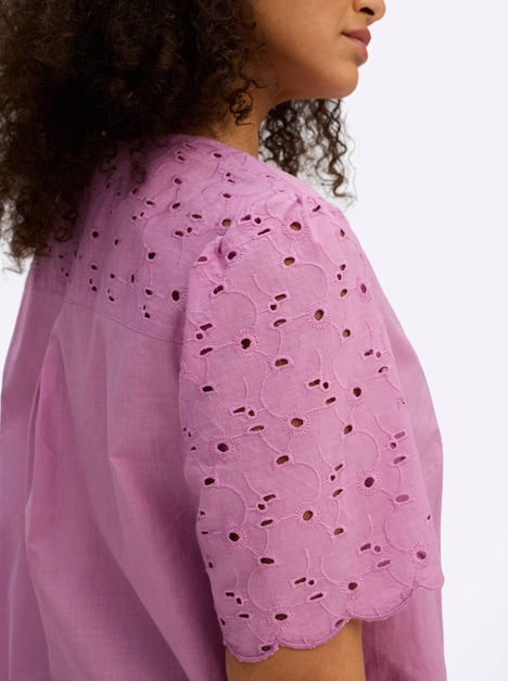 Kurzarmbluse Kurzarm Ohne Kragen