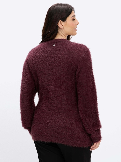 Langarm-Pullover Langarm-Pullover mit Flauschgarn Langarm